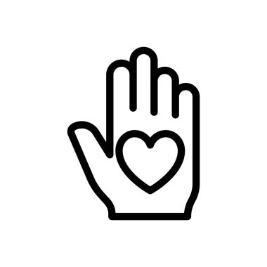 Şeffaf bir arkaplan üzerine bağış vektör illüstrasyonu. Konsept ve grafik tasarımı için ince çizgi simgesi..