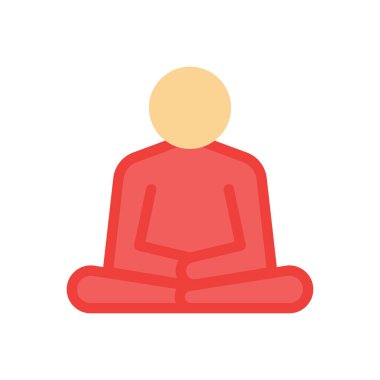 Şeffaf bir arkaplan üzerinde meditasyon vektör illüstrasyonu. Konsept ve grafik tasarım için premium kalite simgeleri..