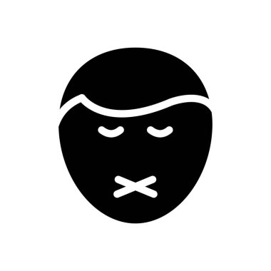 Saydam bir arkaplan üzerinde ağız kapatma vektör illüstrasyonu. Konsept ve grafik tasarımı için mükemmel kalite semboller..