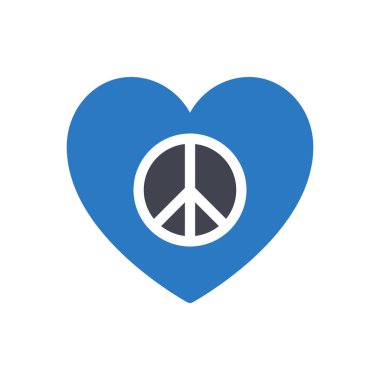 Şeffaf bir arkaplan üzerinde kalp barış vektörü illüstrasyonu. Konsept ve grafik tasarım simgeleri için kaliteli semboller..