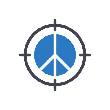 Şeffaf bir arkaplan üzerinde barış hedefi vektör illüstrasyonu. Konsept ve grafik tasarımı için mükemmel kalite sembolleri..