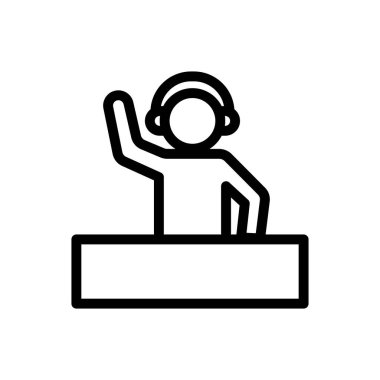 Şeffaf bir arkaplan üzerinde dj vektör çizimi. Premium kalite sembolleri. Konsept ve grafik tasarım için ince çizgi simgesi.