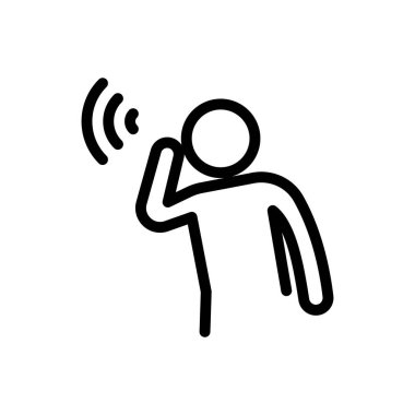 Saydam bir arkaplanda adam sesi vektör çizimi. Premium kalite semboller. Konsept ve grafik tasarım için ince çizgi simgesi.