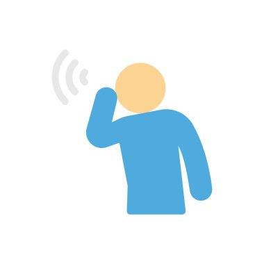 Saydam bir arkaplan üzerinde adam sesi vektör illüstrasyonu. Konsept ve grafik tasarım için mükemmel kalite simgeleri..