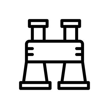 Şeffaf bir arkaplan üzerinde dürbün vektör çizimi. Konsept ve grafik tasarımı için ince çizgi simgesi..