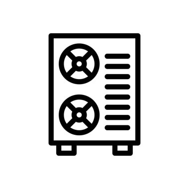Şeffaf bir arkaplan üzerinde büyük hvac sistem vektör çizimi. Konsept ve grafik tasarımı için ince çizgi simgesi..