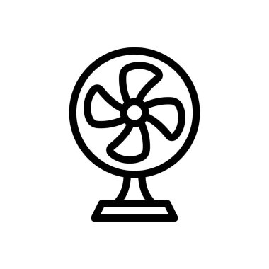 Şeffaf bir arkaplan üzerinde fan vektör illüstrasyonu soğutuluyor. Premium kalite sembolleri. Konsept ve grafik tasarım için ince çizgi simgesi.