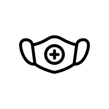 Şeffaf bir arkaplan üzerinde maske vektör çizimi. Premium kalite semboller. Konsept ve grafik tasarım için ince çizgi simgesi.