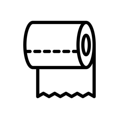 Şeffaf bir arkaplanda doku rulo vektör çizimi. Konsept ve grafik tasarım için ince çizgi simgesi..