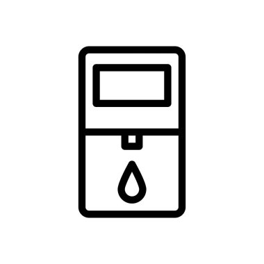 Şeffaf bir arkaplan üzerinde sıvı dezenfektan vektör çizimi. Konsept ve grafik tasarım için ince çizgi simgesi..