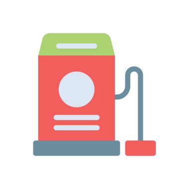 Şeffaf bir arkaplan üzerinde elektrikli süpürge vektör çizimi. Konsept ve grafik tasarımı için premium kalite simgeleri..