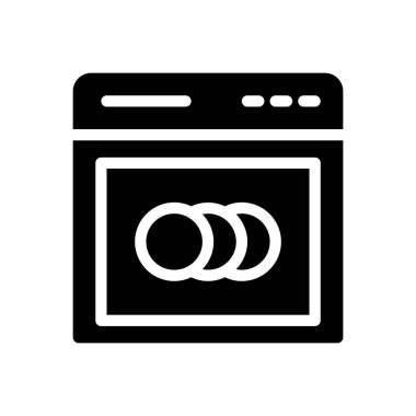 Saydam bir arkaplan üzerinde çamaşır makinesi vektör çizimi. Konsept ve grafik tasarım simgeleri için kaliteli semboller..