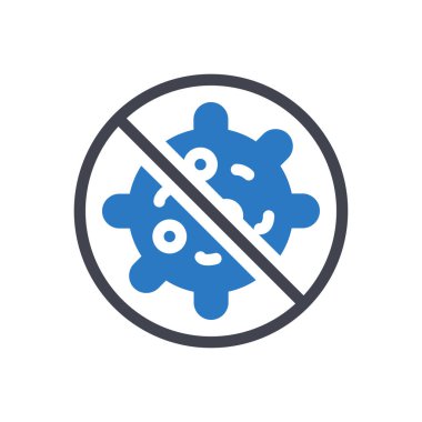 Saydam bir arkaplan üzerinde covid yasaklama vektör çizimi. Konsept ve grafik tasarımı için özel kalite semboller..