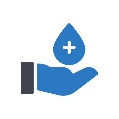 Şeffaf bir arkaplan üzerinde el damlası vektör çizimi. Konsept ve grafik tasarımı için mükemmel kalite sembolleri..