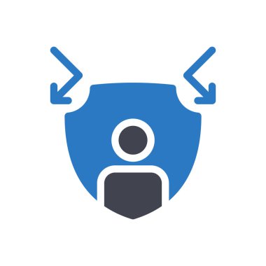 Şeffaf bir arkaplan üzerinde kullanıcı kalkanı çizimi. Konsept ve grafik tasarımı için özel kalite semboller..