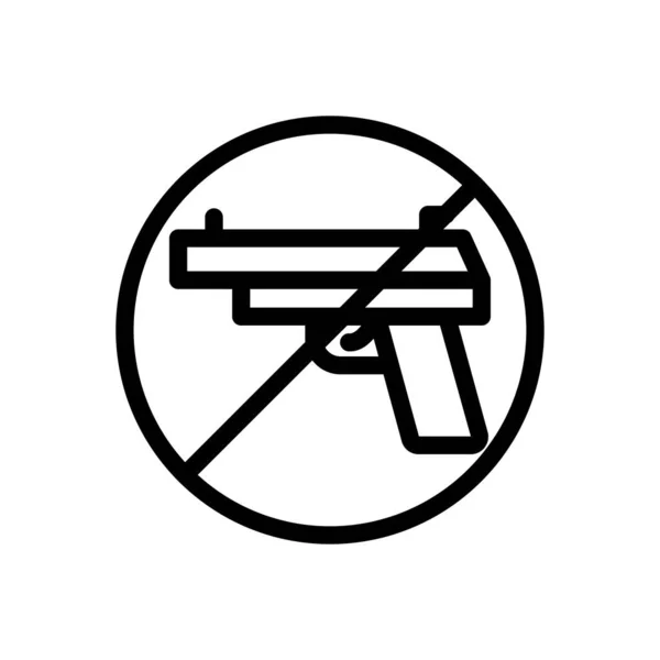 Ingen Pistol Vektor Illustration Transparent Bakgrund Premium Kvalitetssymboler Tunn Linje — Stock vektor