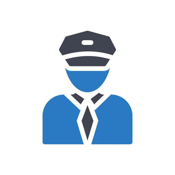 Officer Vector Illustration Transparent Background Premium Quality Symbols Glyphs Icon —  Vetores de Stock