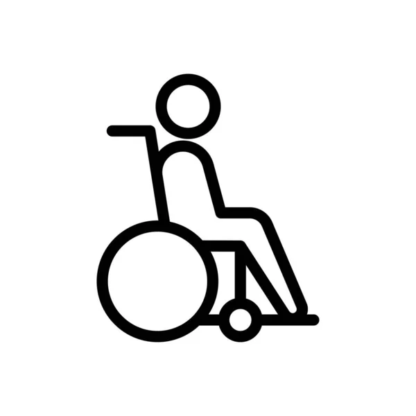 Wheelchair Man Vector Illustration Transparent Background Premium Quality Symbols Thin — Vector de stock