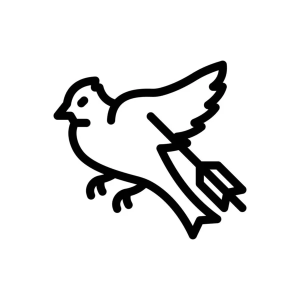 透明背景下的猎鸟矢量图解 优质符号 概念和图形设计用的细线图标 — 图库矢量图片
