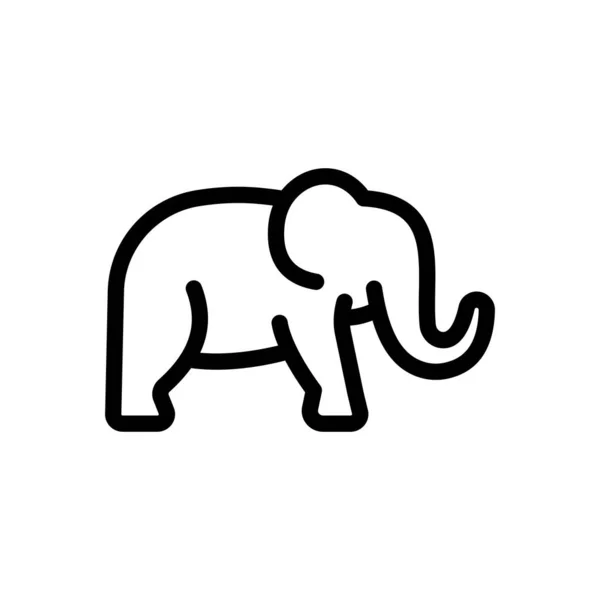 Векторная Иллюстрация Слона Прозрачном Фоне Символы Высокого Качества Тонкая Линия — стоковый вектор