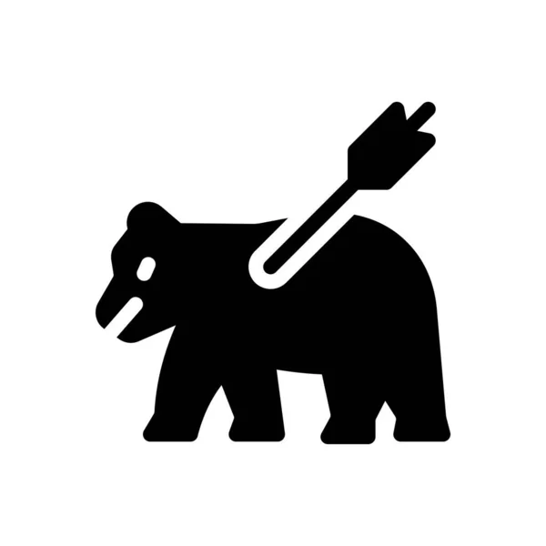 Bear Hunting Vector Illustration Transparent Background Premium Quality Symbols Glyphs — Stock Vector