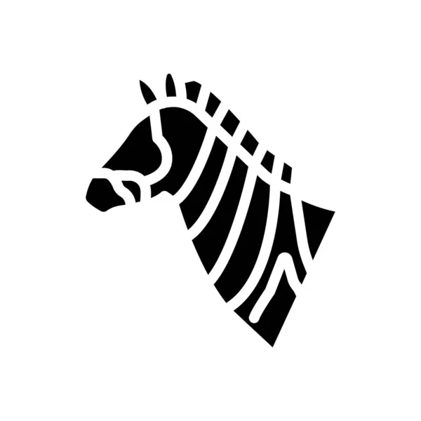 Zebra Vektorová Ilustrace Průhledném Pozadí Symboly Prvotřídní Kvality Ikona Glyfy — Stockový vektor