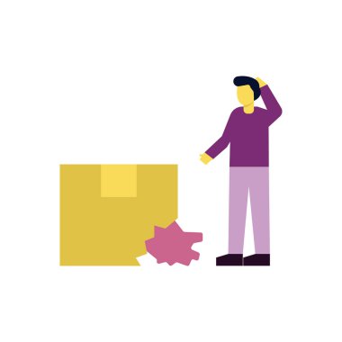 Çocuk hasar kutusuna bakıyor..