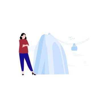 Kız asansöre bakıyor..