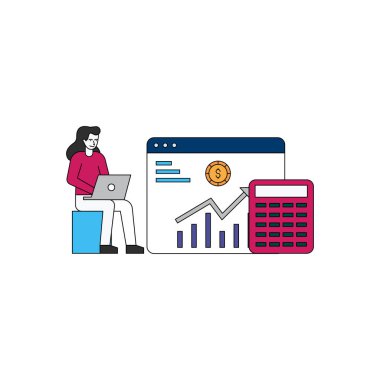 Kız Dollar Graph web sayfası üzerinde çalışıyor..