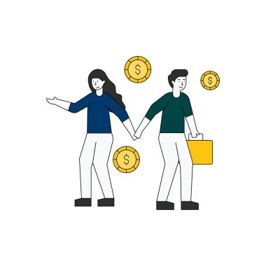 Oğlan ve kız el ele tutuşuyorlar..