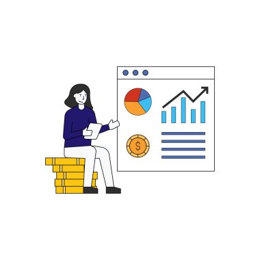 Kız Dollar Graph web sayfasına bakıyor..