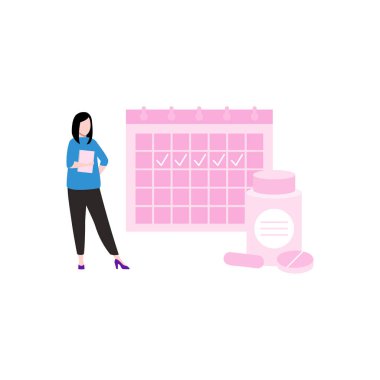 Kız takvim tarihlerine göre ilaç alıyor..