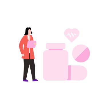 Kız ilaçla ayakta duruyor..