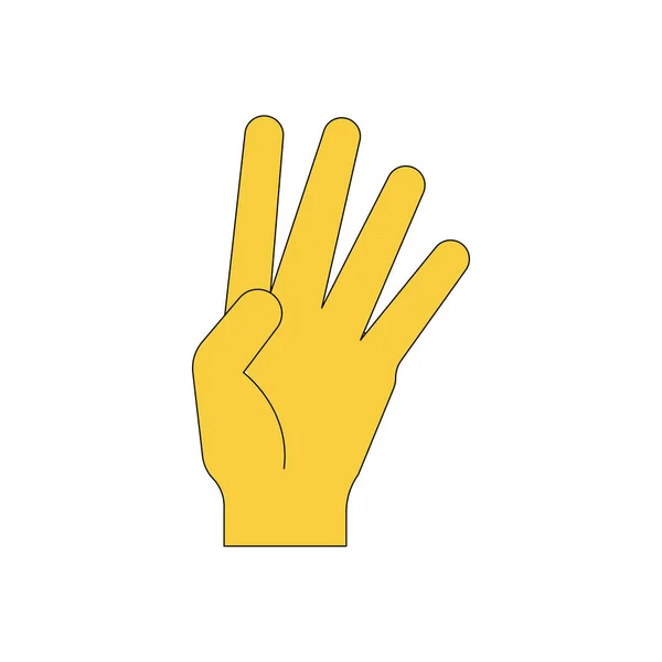 Hand Showing Four Fingers — Stock vektor