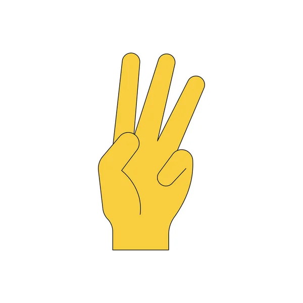 Hand Showing Three Fingers — Stock vektor