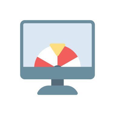 Şeffaf bir arkaplan üzerinde ekran vektör çizimi. Konsept ve grafik tasarım için özel kalite simgeleri..