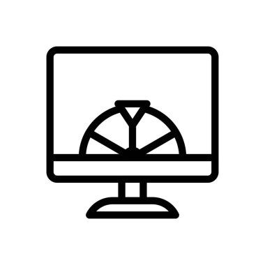 Saydam bir arkaplan üzerinde ekran vektör çizimi. Premium kalite semboller. Konsept ve grafik tasarım için ince çizgi simgesi.