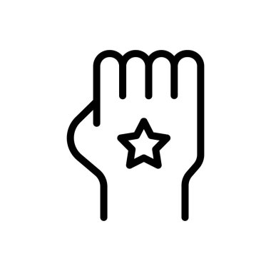 Şeffaf bir arkaplan üzerinde El Yumruğu vektör çizimi. Premium kalite semboller. Konsept ve grafik tasarım için ince çizgi simgesi. 