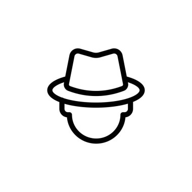 Şeffaf bir arkaplan üzerinde gangster vektör çizimi. Premium kalite semboller. Konsept ve grafik tasarım için ince çizgi simgesi.