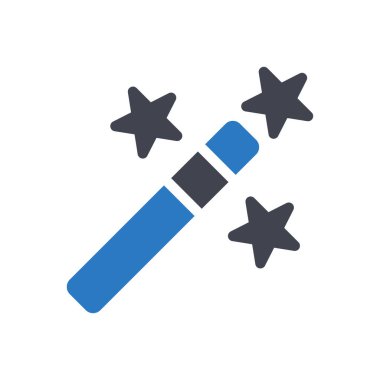 Şeffaf bir arkaplan üzerinde sihirli değnek çizimi. Konsept ve grafik tasarımı için özel kalite semboller.. 