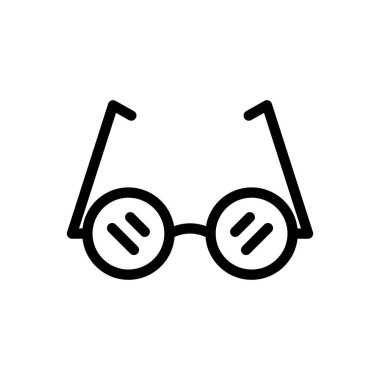 Şeffaf bir arkaplanda gözlük vektör çizimi. Konsept ve grafik tasarım için ince çizgi simgesi.. 