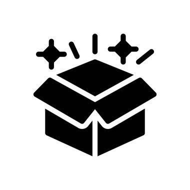 Şeffaf bir arkaplan üzerinde kutu vektör çizimi. Konsept ve grafik tasarımı için özel kalite semboller..