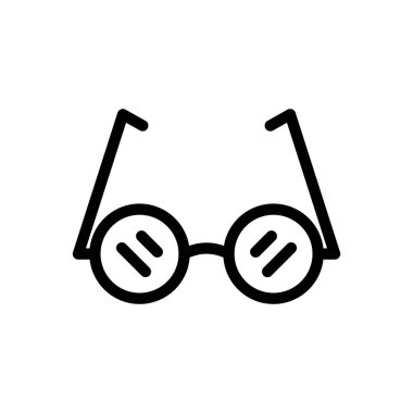 Şeffaf bir arkaplanda gözlük vektör çizimi. Konsept ve grafik tasarım için ince çizgi simgesi.. 