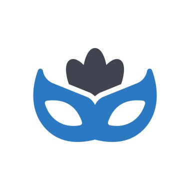 Şeffaf bir arkaplan üzerinde Karnaval Maskesi vektör çizimi. Konsept ve grafik tasarım için en iyi kalite sembolleri.. 