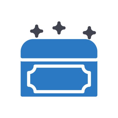 Şeffaf bir arkaplanda hazine kutusu çizimi. Konsept ve grafik tasarım simgeleri için kaliteli semboller.. 