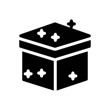 Şeffaf bir arkaplan üzerinde Sihirli Kutu vektör çizimi. Konsept ve grafik tasarımı için özel kalite semboller.. 