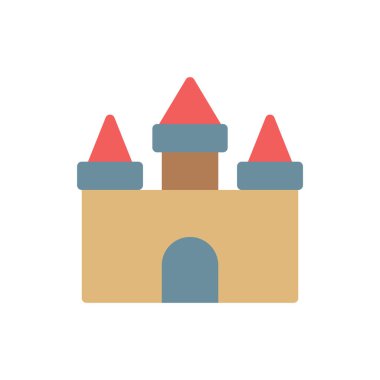 Şeffaf bir arkaplan üzerinde Castle vektör çizimi. Konsept ve grafik tasarım için premium kalite simgeleri..