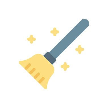 Şeffaf bir arkaplan üzerindeki süpürge vektör çizimi. Konsept ve grafik tasarımı için mükemmel kalite simgeleri.. 