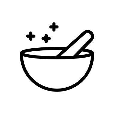 Şeffaf bir arkaplan üzerinde kase vektör çizimi. Konsept ve grafik tasarımı için ince çizgi simgesi.. 