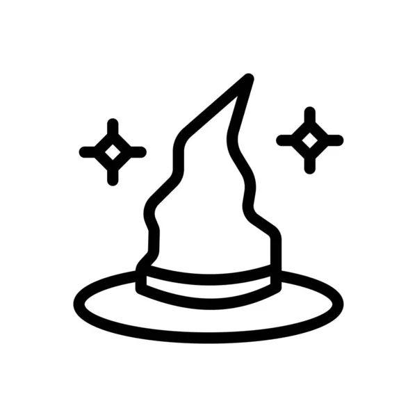 Witch Hat Vector Illustration Transparent Background Premium Quality Symbols Thin — Stock Vector